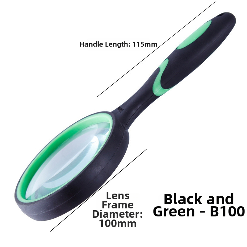 Rokas lupas ar augstas izšķirtspējas stiklu lasīšanai un rotaslietu identifikācijai, silikona rokturis