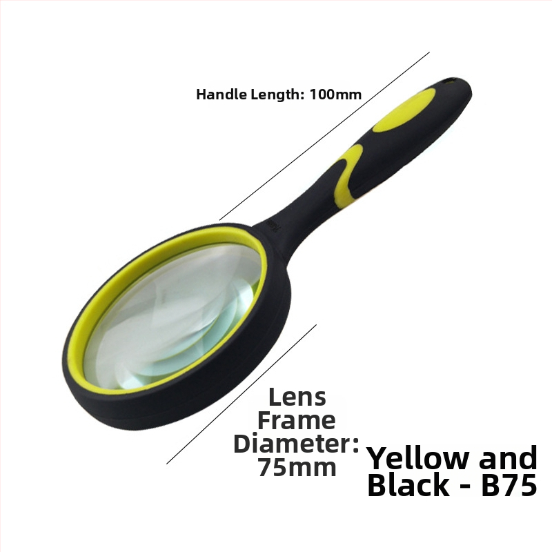 Rokas lupas ar augstas izšķirtspējas stiklu lasīšanai un rotaslietu identifikācijai, silikona rokturis