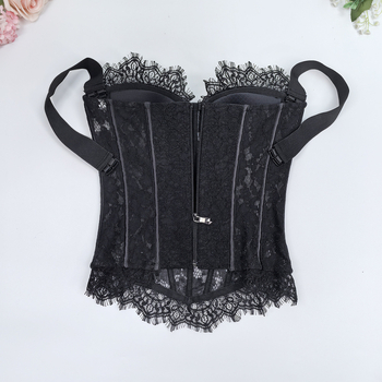 Čipkasti halter grudnjak s unutarnjim korzetom i kostima, pleteni uski top, camisole stil