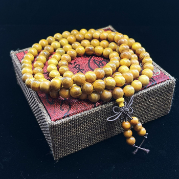 108 perli od zlatnog sandalovog drveta, višeslojna budistička narukvica za muškarce i žene