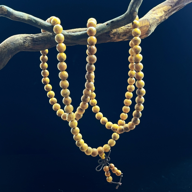 108 perli od zlatnog sandalovog drveta, višeslojna budistička narukvica za muškarce i žene