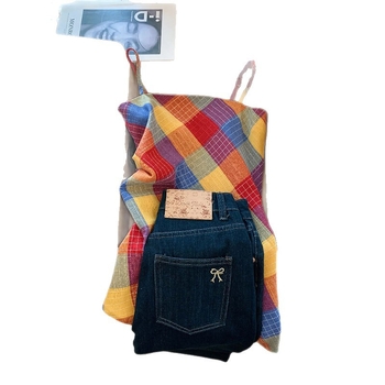 Laneni top s trakama, uski kroj, obična duljina, bez elastike (ljeto 2025)