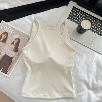 Maieu din vascoză pentru femei, cu pernă pentru sân, bretele subțiri, țesătură groasă 201–250 g/m², sezon toamnă-iarnă