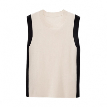 Laza szabású kötött top ujjatlan környakú, hálós anyag, 30-50% elasztán, dupla pánt, casual stílus, nyár 2025