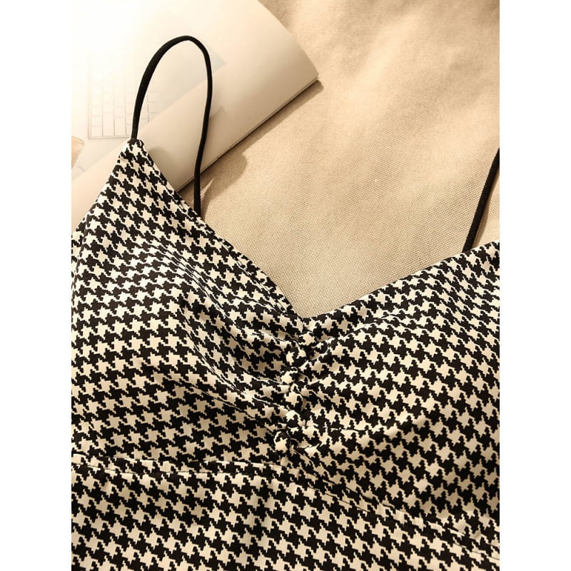 Ženski camisole s Y-oblika trakama i chest wrap stilom, visokim strukom, pamuk-poliester, ljeto 2024