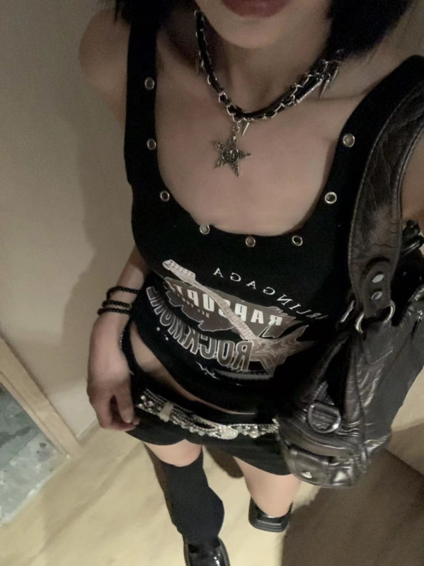 Ženski camisole top, uski kroj, geometrijski uzorak, poliester, mikroelastičnost