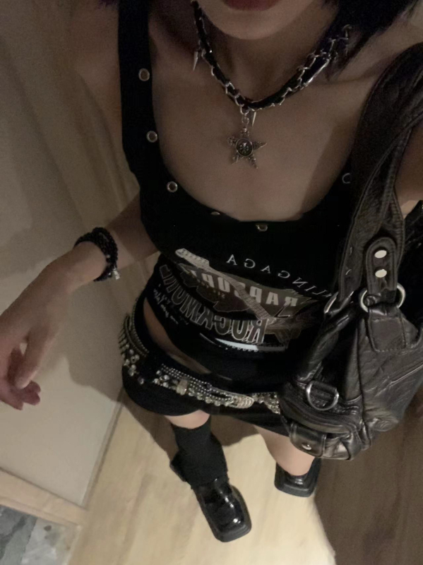 Ženski camisole top, uski kroj, geometrijski uzorak, poliester, mikroelastičnost