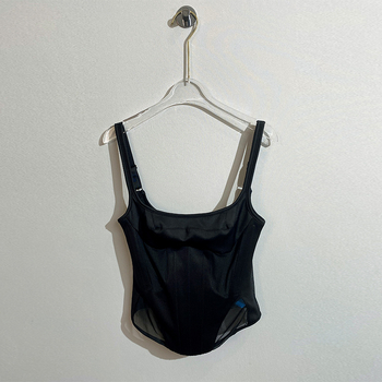 Ženski top s naramenicama, korejskog stila, pravilan kroj, uzorak s tekstom, duljina 50–65 cm