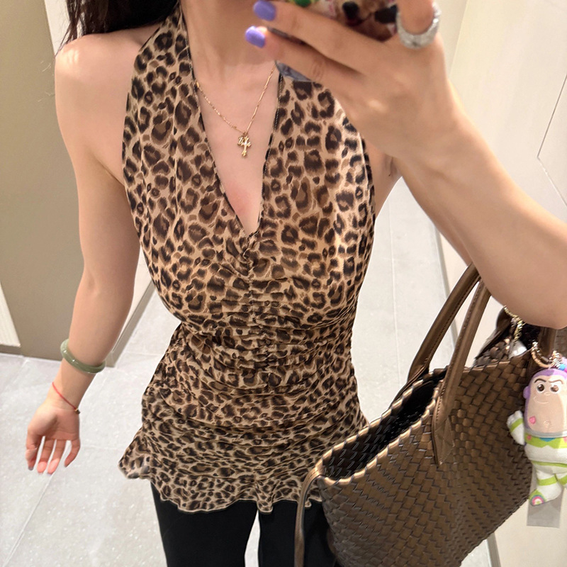 Halterneck bez rukava top - uski kroj, duljina 50-65 cm, Spandex tkanina, odvojive trake