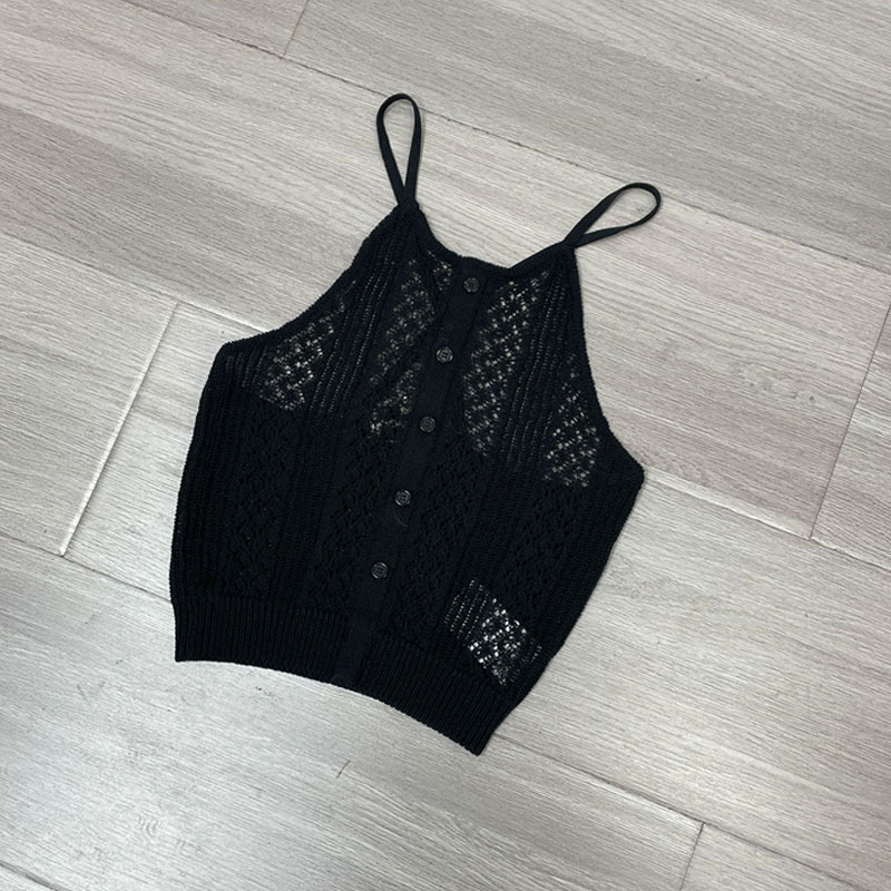 Τοπ βάσης από πλέξη με halter λαιμό, στενή γραμμή, μονόχρωμο βαμβακερό μείγμα, 30-50% περιεκτικότητα σε βαμβάκι, για γυναίκες