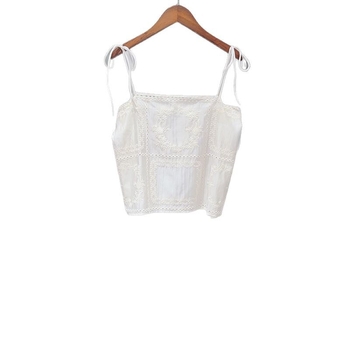Ženski cami top s vezicama na ramenima, 3D vez, kratka duljina 40–50 cm, Tencel 95%+