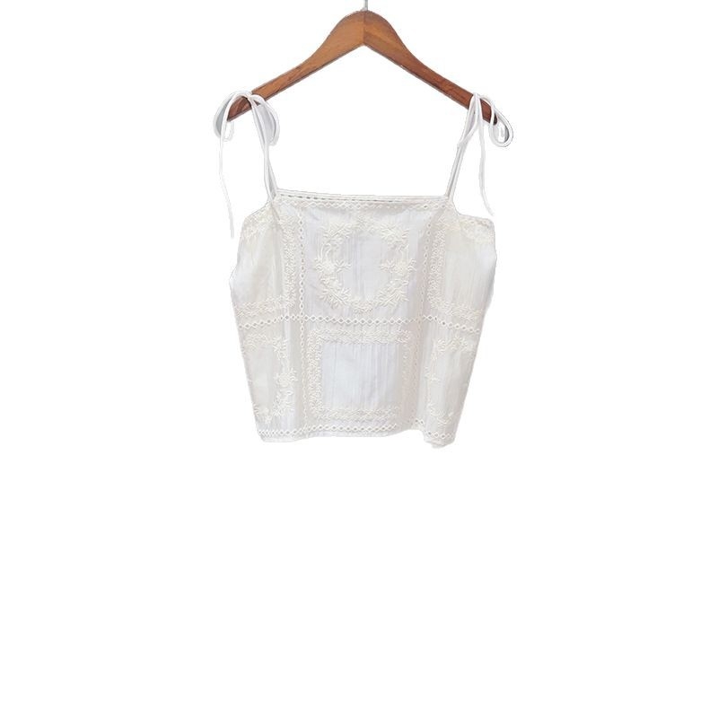 Ženski cami top s vezicama na ramenima, 3D vez, kratka duljina 40–50 cm, Tencel 95%+