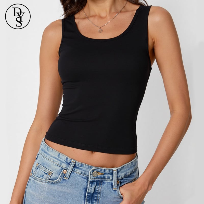 Női ujjatlan felső, lélegző poliészter, 95–100% poliészter, kerek nyak, nyár