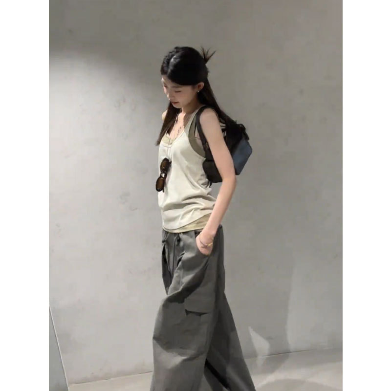 Racerback camisole za žene — uski kroj, PVC tkanina, odvojive naramenice, proljeće 2025