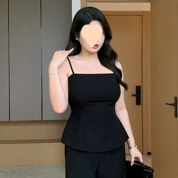 Безръкав топ за стягане от модал, А-образна кройка, със сваляеми презрамки, дължина 50–65 cm, микроеластичен плат