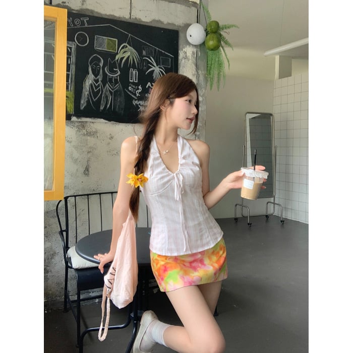 Halternyakú felső levehető pántokkal – Socialite stílus, Slim Fit, Poliészter