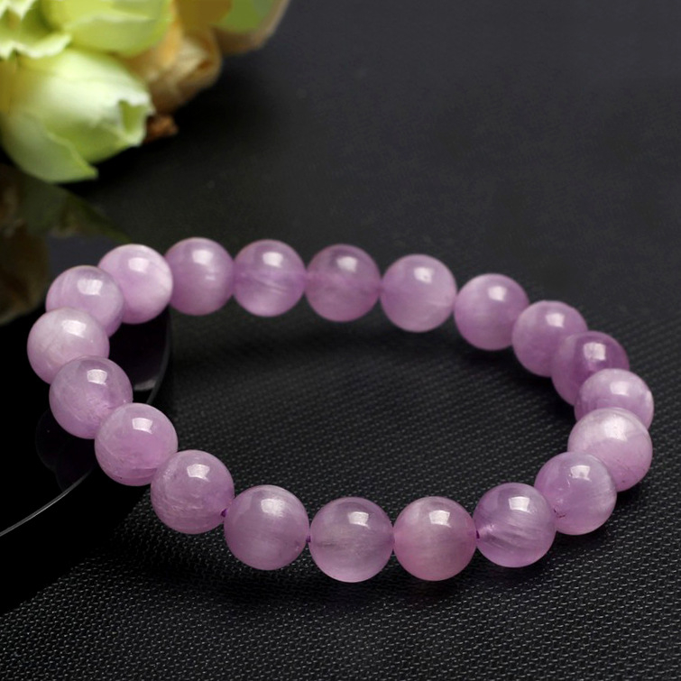 Brățară Kunzite, cu mărgele rotunde, design cu un singur șir; Material: bazat pe litiu; Finisaj: electroplacare; Origine: Lianyungang; Lansare: primăvara 2025