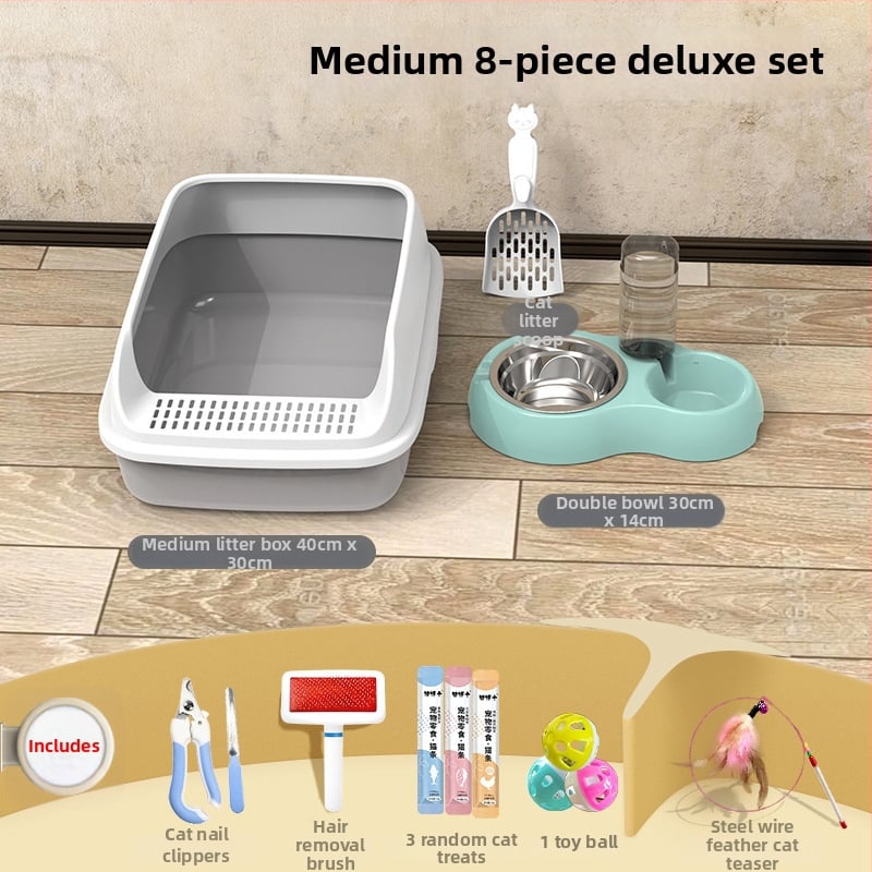 Mačja posuda za pijesak s poluzatvorenim dizajnom, PVC – SZce7DD8