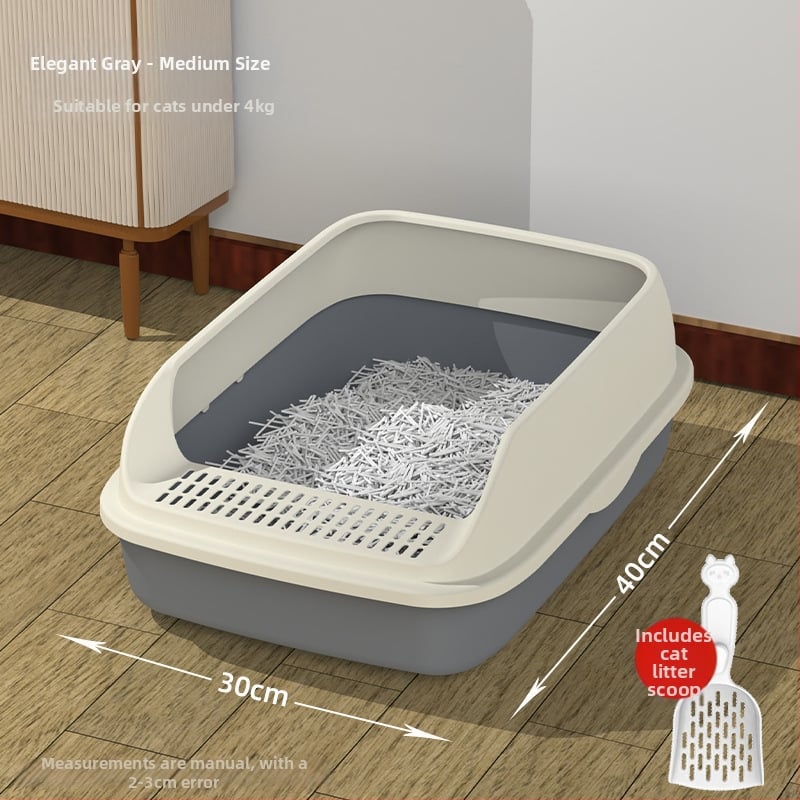 Mačja posuda za pijesak s poluzatvorenim dizajnom, PVC – SZce7DD8