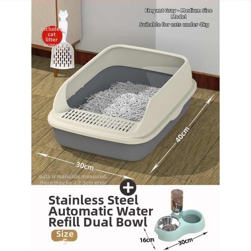 Mačja posuda za pijesak s poluzatvorenim dizajnom, PVC – SZce7DD8