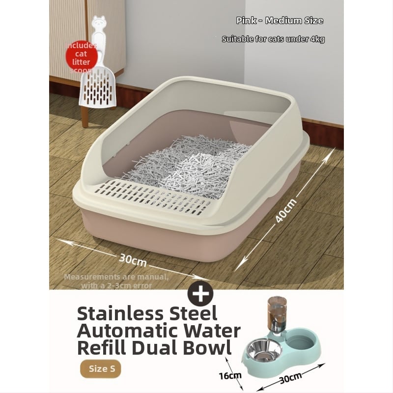 Mačja posuda za pijesak s poluzatvorenim dizajnom, PVC – SZce7DD8