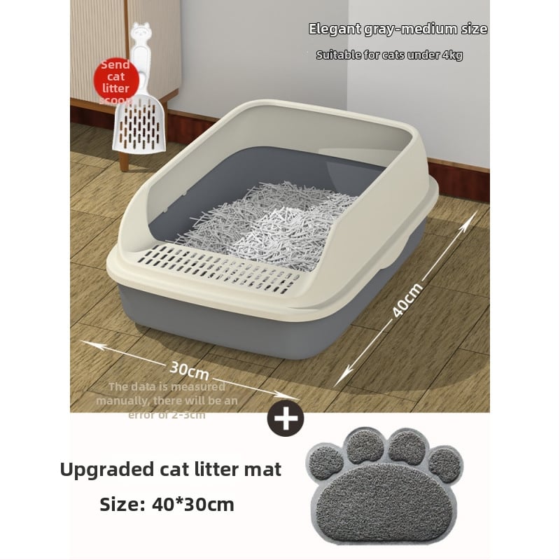 Mačja posuda za pijesak s poluzatvorenim dizajnom, PVC – SZce7DD8