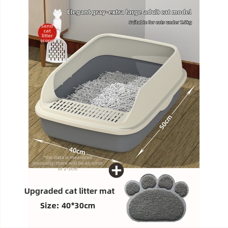 Mačja posuda za pijesak s poluzatvorenim dizajnom, PVC – SZce7DD8