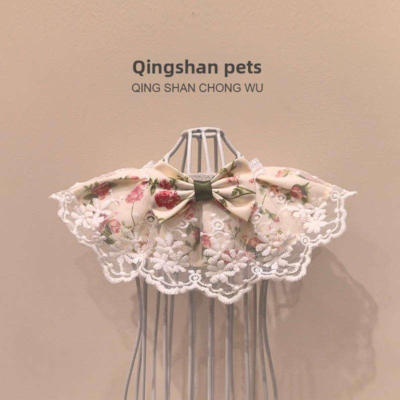 Dzīvnieku siekalām paredzēts dvielis ar izpostītu ziedu rakstu, kokvilna, princese stils, izcelsme Zhejiang