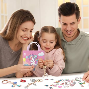 Narukvica s privjeskom jednorožac za djecu — ručna izrada, DIY; Materijal: cinkova legura; Površinska obrada: elektroplating; Stil: dječji/crtani likovi; Oblik: jednorožac