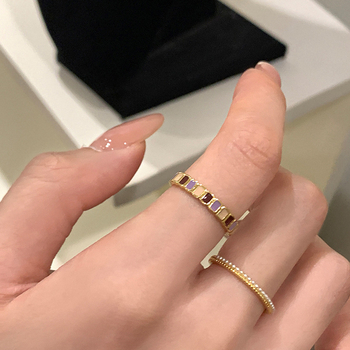 RONERAI Inel deschis cu accent perlă picurată – metal, placare electrochimică, stil geometric, pentru femei