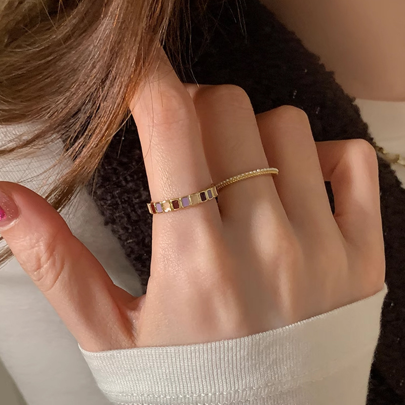 RONERAI Inel deschis cu accent perlă picurată – metal, placare electrochimică, stil geometric, pentru femei