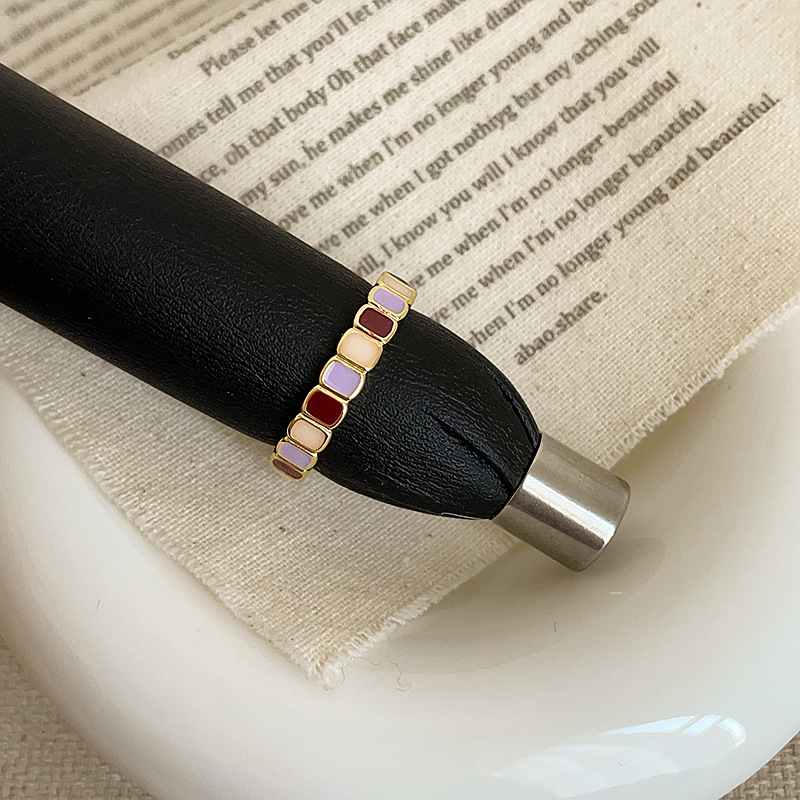 RONERAI Inel deschis cu accent perlă picurată – metal, placare electrochimică, stil geometric, pentru femei