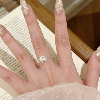 Inel Lyell din argint 925 cu Moissanite, design lacrimă de sirenă și fir de pescuit, placare electroplată, lux ușor