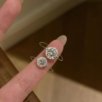 Inel Lyell din argint 925 cu Moissanite, design lacrimă de sirenă și fir de pescuit, placare electroplată, lux ușor