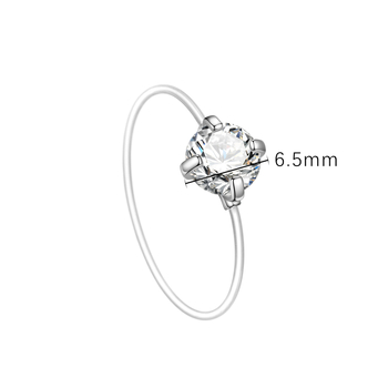 Inel Lyell din argint 925 cu Moissanite, design lacrimă de sirenă și fir de pescuit, placare electroplată, lux ușor