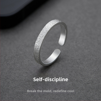 Inel masculin din argint S999 pur, design geometric, placare electroplating, 1,9 g