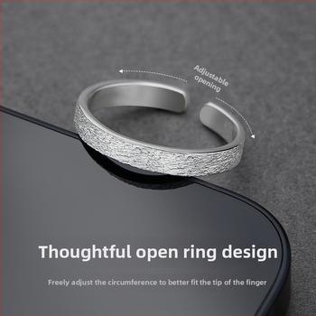 Inel masculin din argint S999 pur, design geometric, placare electroplating, 1,9 g