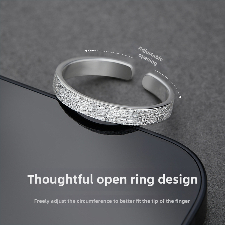 Inel masculin din argint S999 pur, design geometric, placare electroplating, 1,9 g