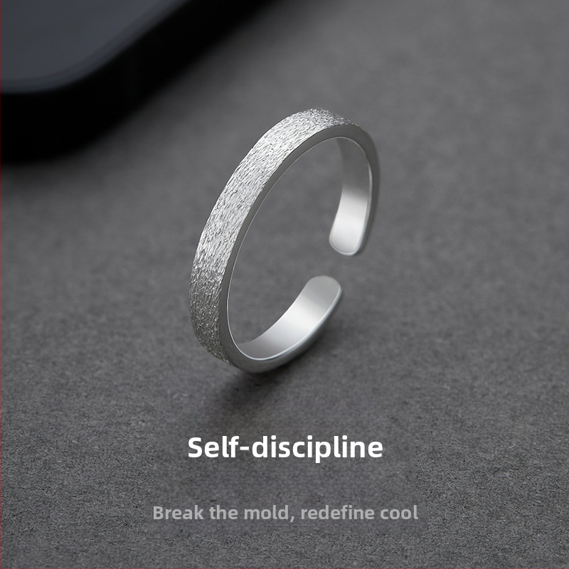 Inel masculin din argint S999 pur, design geometric, placare electroplating, 1,9 g