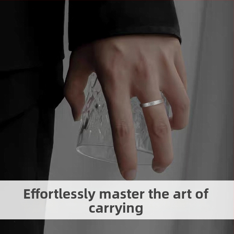 Inel masculin din argint S999 pur, design geometric, placare electroplating, 1,9 g