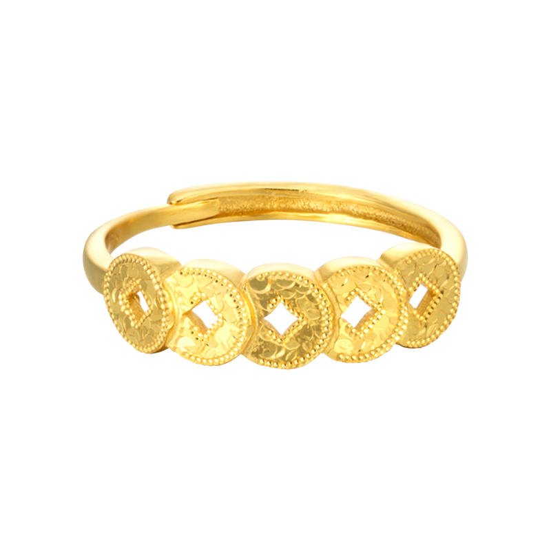 Prsten od srebra S925 s dizajnom zdrobljenih ledenih bakrenih novčića - Novi kineski stil CNC unisex nakit