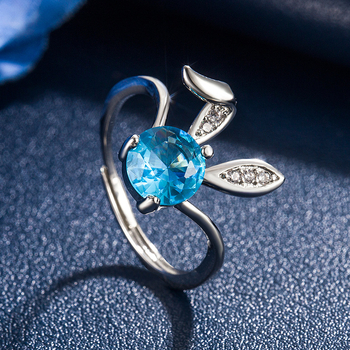 Yaoting réz nyitott gyűrű cirkónia nyuszival — geometriai állat motívum, elektroplakálás, női stílus