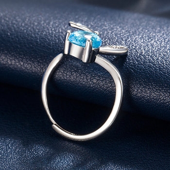 Yaoting réz nyitott gyűrű cirkónia nyuszival — geometriai állat motívum, elektroplakálás, női stílus