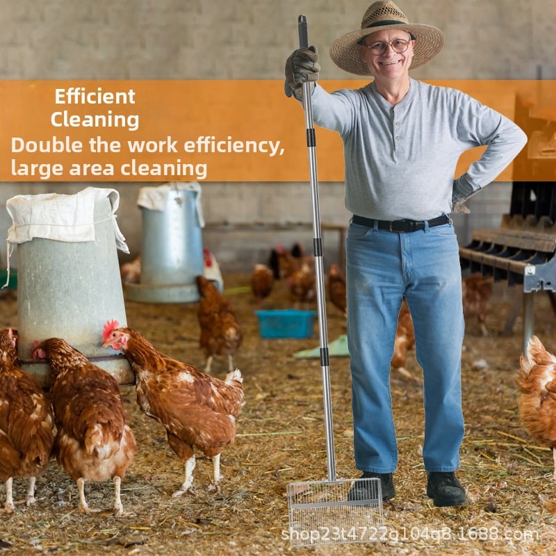 Metalna lopata za čišćenje kokošinjca, višestruko funkcionalna za velike životinje i piliće, marka Bente.