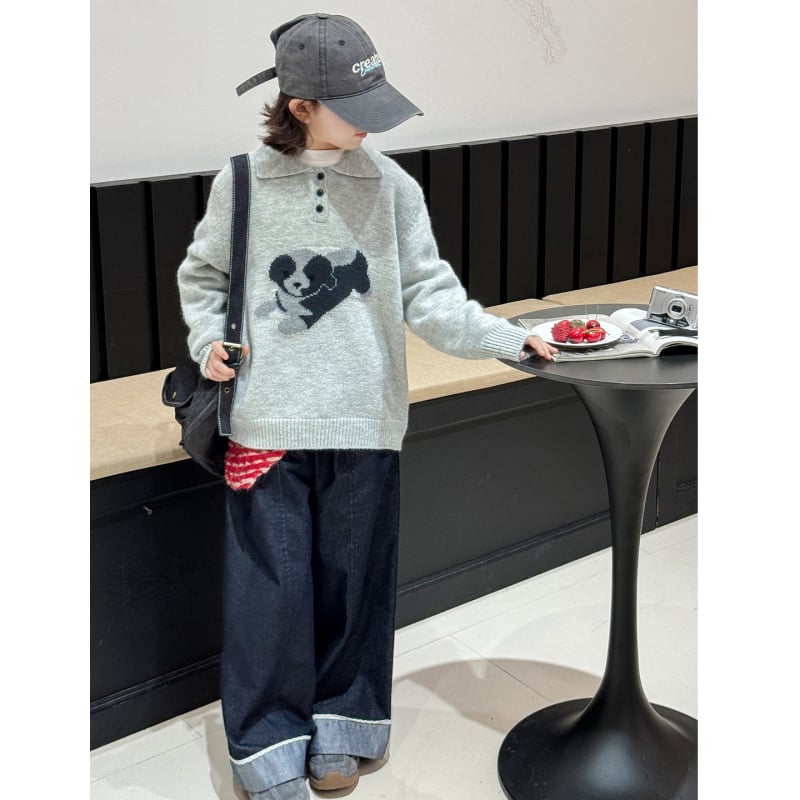 Dječji zimski pleteni pulover za djevojčice s animacijskim uzorkom, mješavina najlona, meko obrađena tkanina, dugi rukav, za uzrast 8+ godina