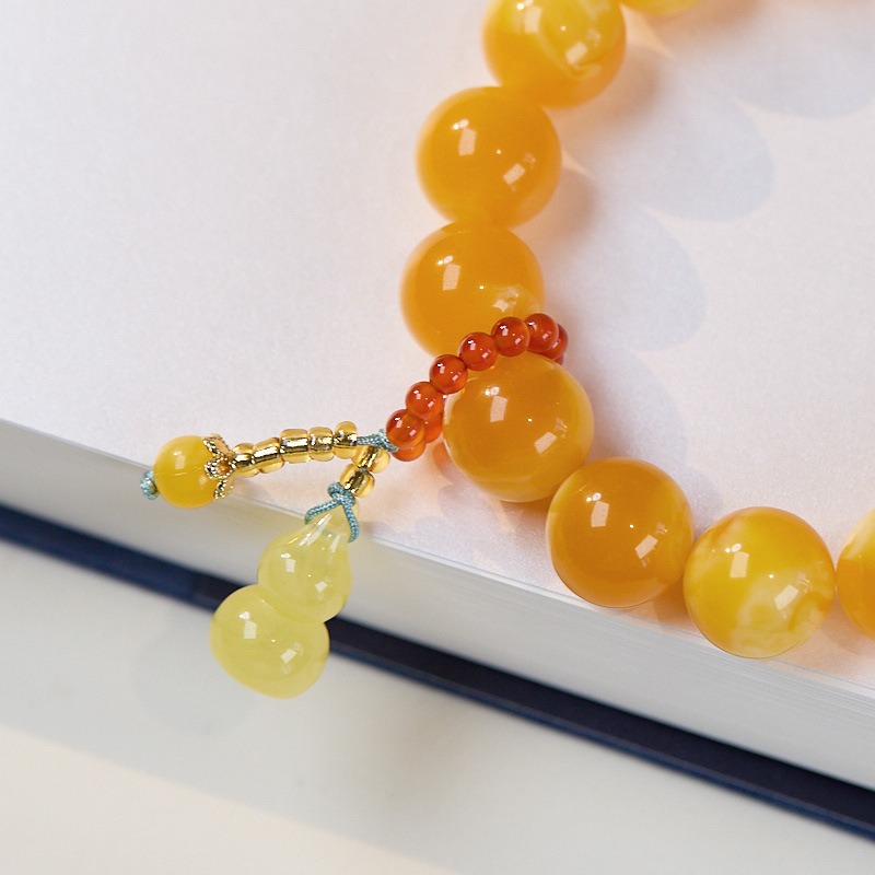 Uniszex karkötő méhviaszból — kézzel készített, vintage stílusú, geometriai gyöngyök, Feiyi kiegészítők