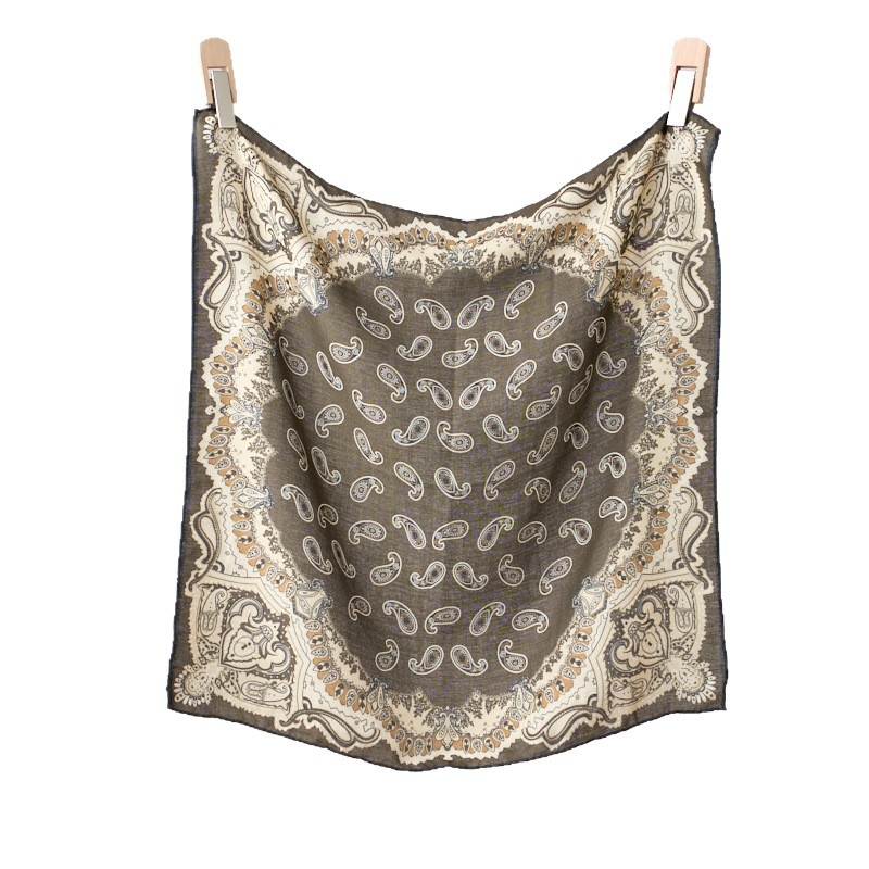 Kétoldalas nyomtatott poliészter négyszögletes sál, halszálka szövés, őszi 2025, divatos ingázó stílus, könnyű luxus