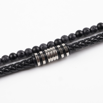 Férfiaknak készült fonott bőrkarkötő mágneses csattal, irodalmi retro stílus, Yiwu Zhejiang, 2025 nyár