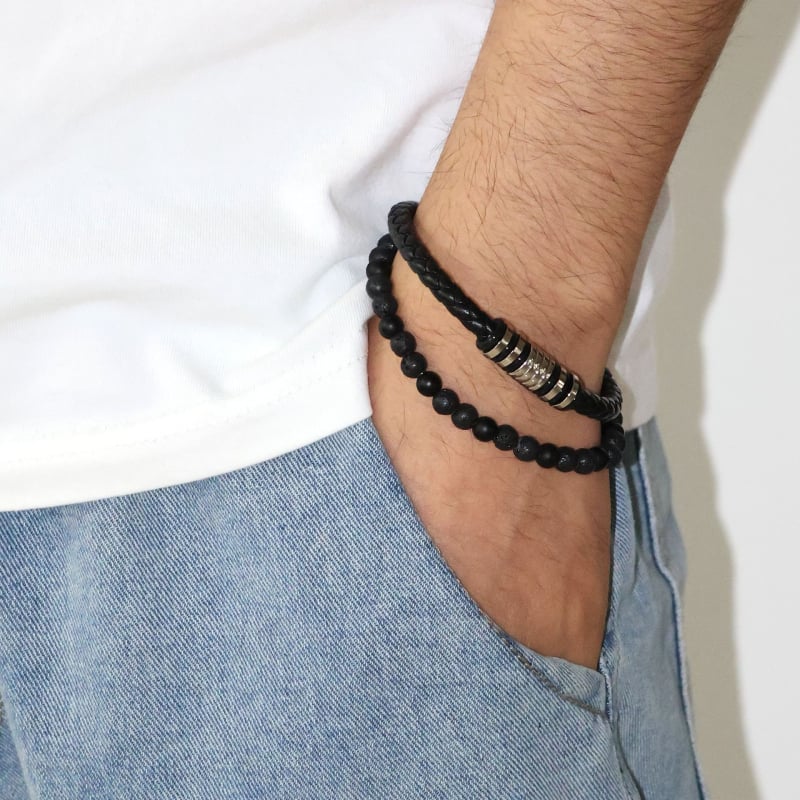 Férfiaknak készült fonott bőrkarkötő mágneses csattal, irodalmi retro stílus, Yiwu Zhejiang, 2025 nyár