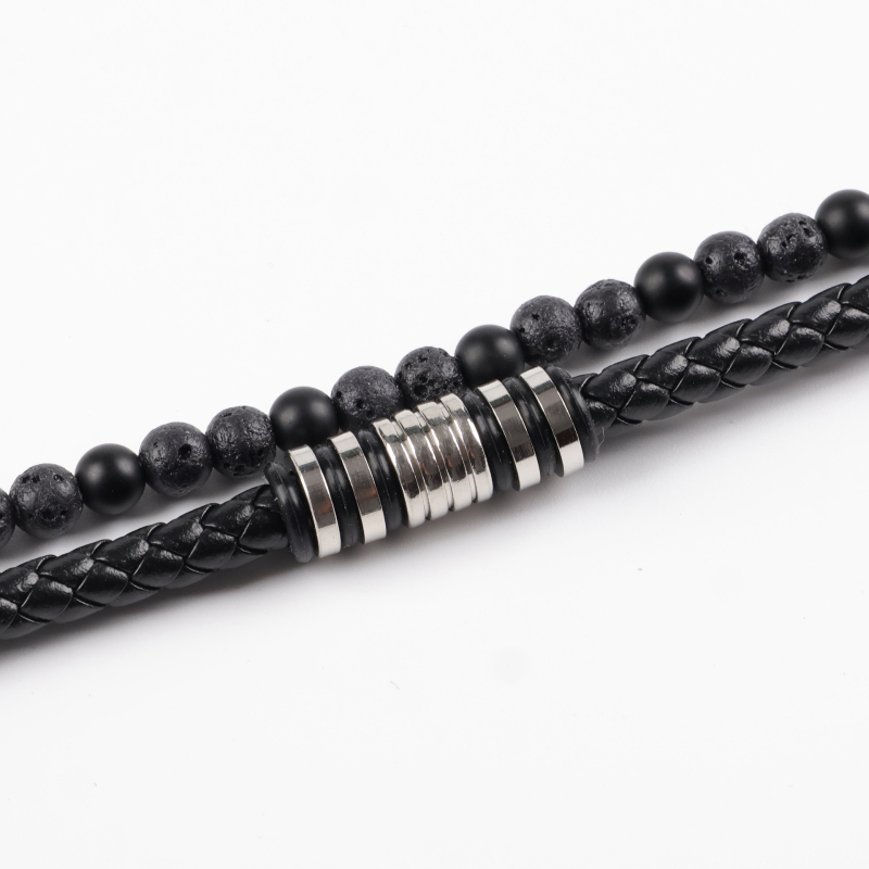 Férfiaknak készült fonott bőrkarkötő mágneses csattal, irodalmi retro stílus, Yiwu Zhejiang, 2025 nyár